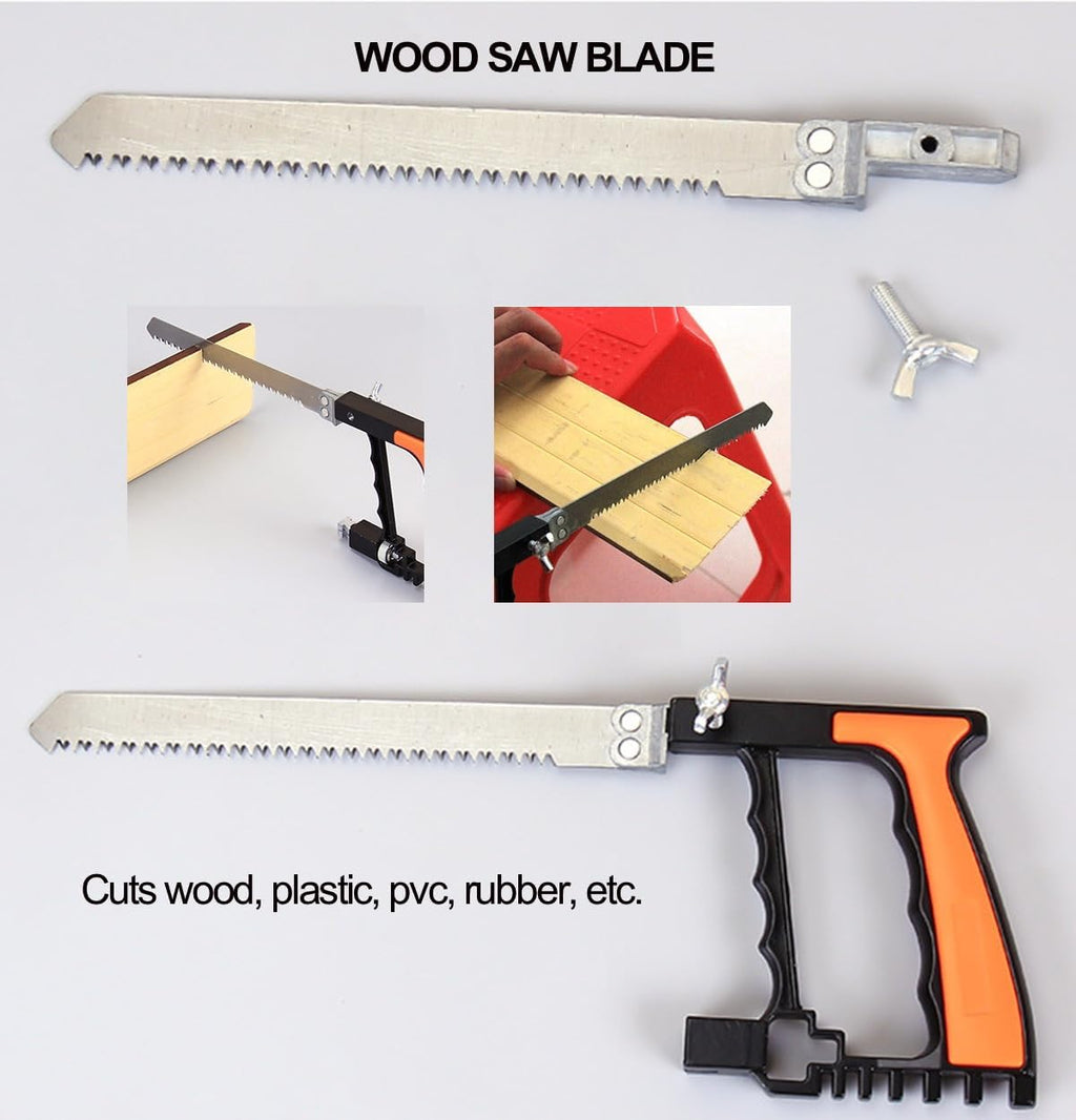 12pcs Multifunctional Coping Saw Set, 10” Hack Saws, Portable Handsaw, Steel/Diamond Saw Blades for Small DIY Woodworking Crafts Metal Ceramic Tile Plastic PVC Cutting Grinding