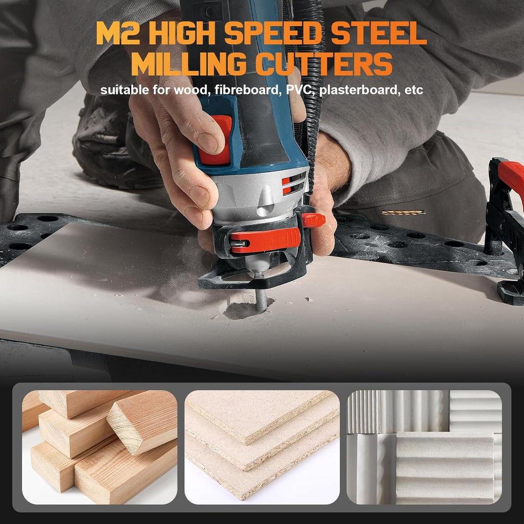 50 PCS Drywall Cutting Bit,1/8 Inch Hss Drywall Router Bits,Guide Point Cutting Bits for Use with Spiral Saws and Power Tools,Drywall Cutting Tool for Door and Window Openings in Drywall(Rose Gold)