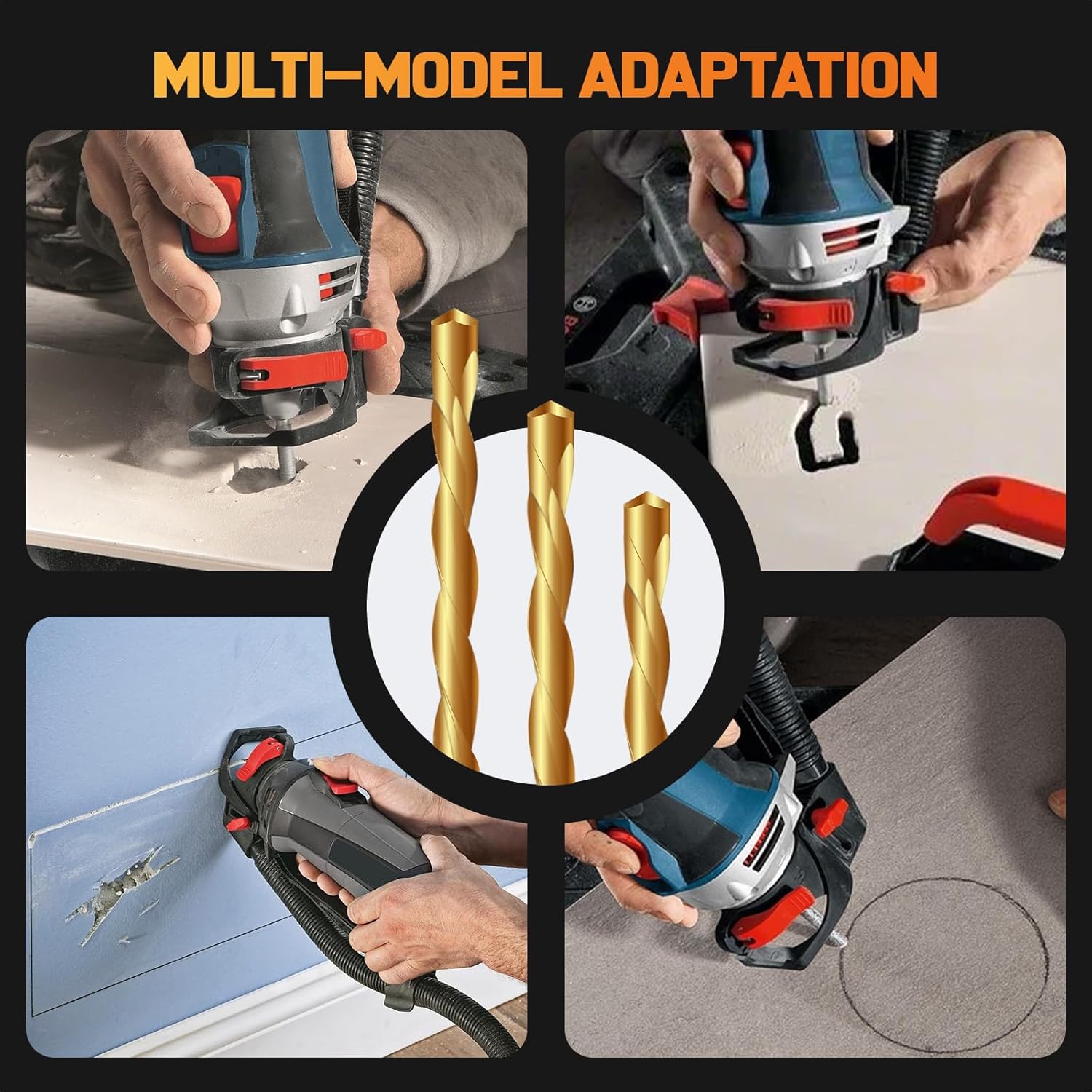 50 PCS Drywall Cutting Bit,1/8 Inch Hss Drywall Router Bits,Guide Point Cutting Bits for Use with Spiral Saws and Power Tools,Drywall Cutting Tool for Door and Window Openings in Drywall(Rose Gold)