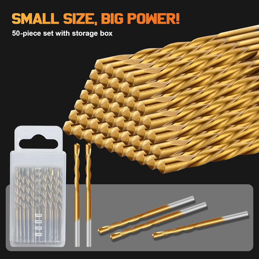 50 PCS Drywall Cutting Bit,1/8 Inch Hss Drywall Router Bits,Guide Point Cutting Bits for Use with Spiral Saws and Power Tools,Drywall Cutting Tool for Door and Window Openings in Drywall(Rose Gold)