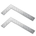 2pcs Stainless Steel L Shaped Ruler 90 Degree Right Angle Double Sided Ruler Sliver Metal Square Right Angle Rulers with Clear Scale Square Framing Measuring Tool for Engineer 2 inch by 4 inch
