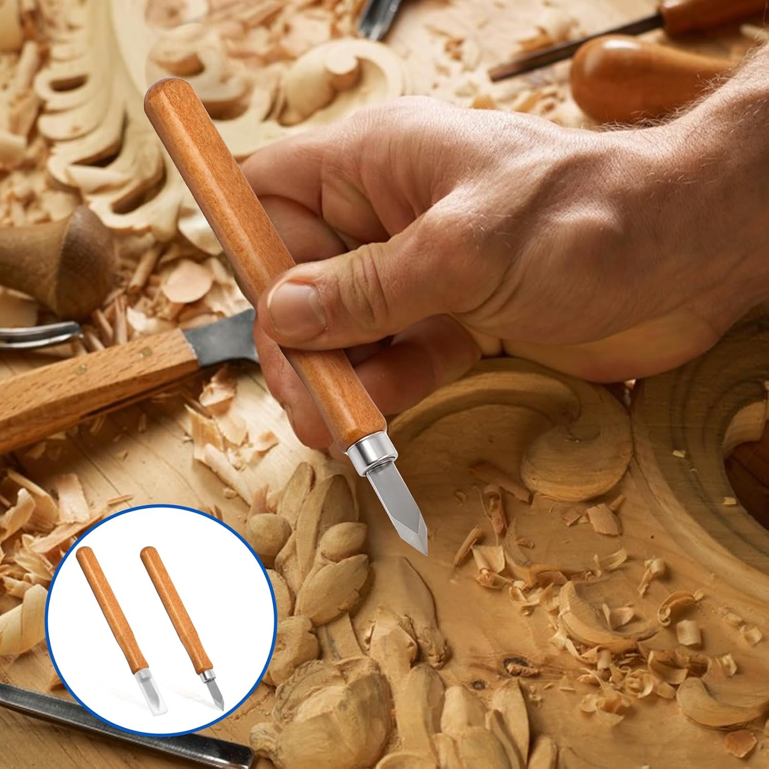 2 Pack Marking Knife Woodworking Marking Knife with High Carbon Steel Blade, Woodworking Scribing Knifes Thin Blade Dual Double Bevel Striking Cutter Premium Tool Quality Wood Scribe Tool